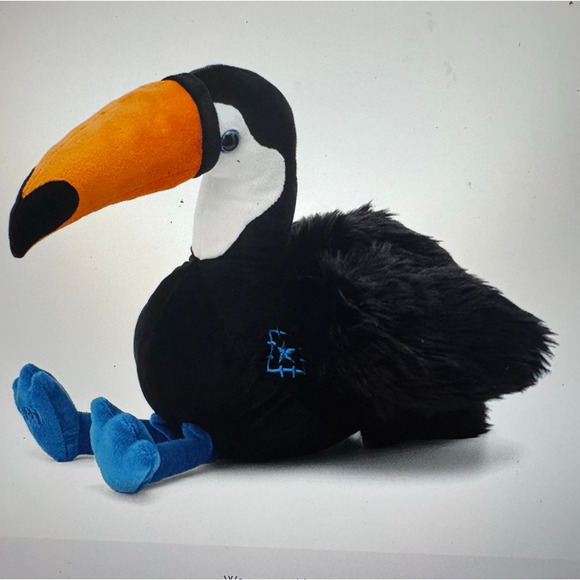 Scentsy Buddy Toucan Plush Stuffed Animal Black Orange Beak Blue Feet Retired - Picture 16 of 16